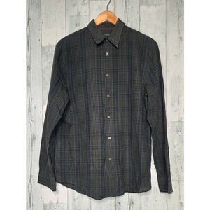 John Varvatos Classic Fall Plaid Long Sleeve Casual Button Down Shirt Sz. M